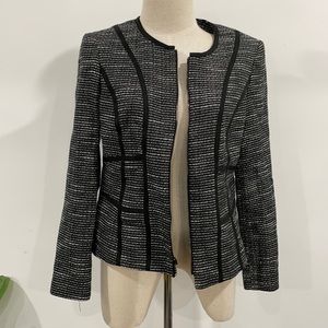 Jones New York tweed black zipper jacket
